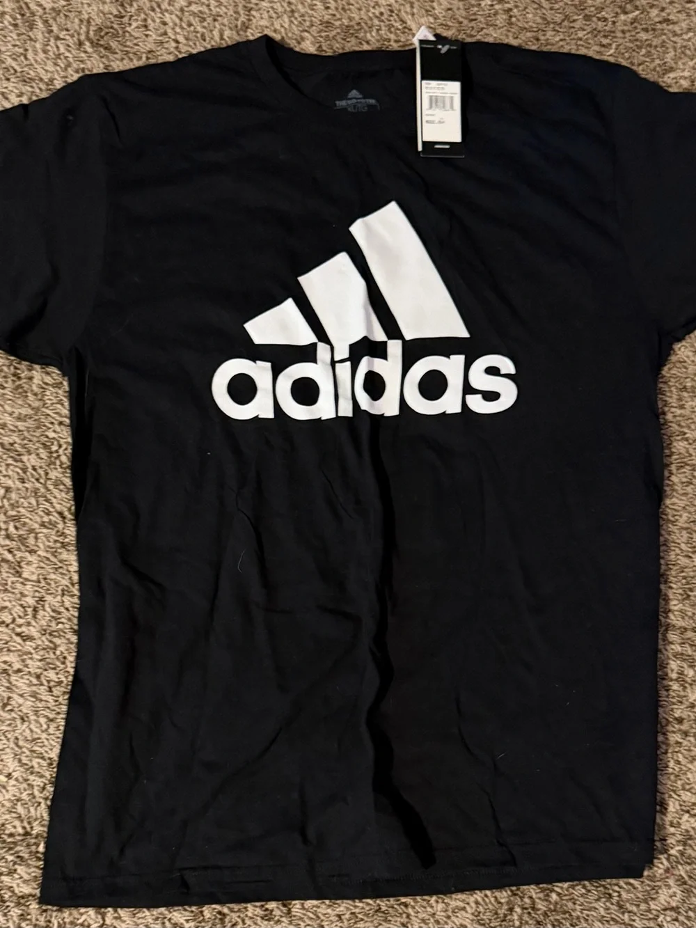 adidas Black T-Shirt with White Logo Graphic